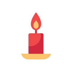 Flat color style and minimalist of a romantic candle one vector illustration
