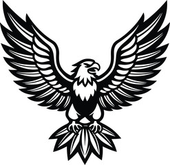 Fototapeta premium Vector Icon . Bald Eagle, Wings Spread,USA Freedom 