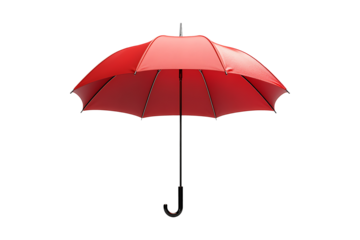 Red umbrella isolated on transparent background