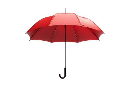 Red umbrella isolated on transparent background