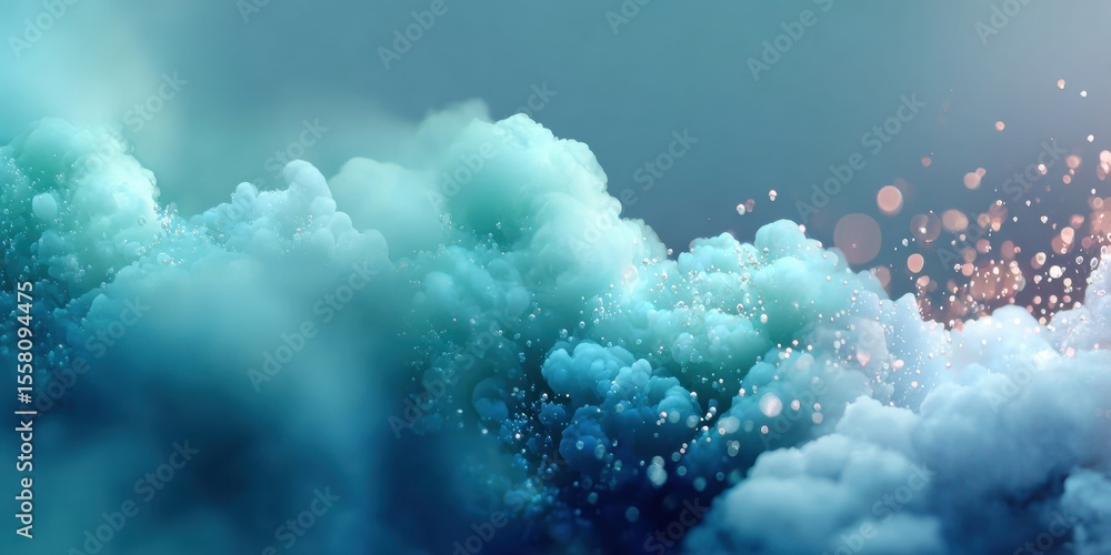 Aufkleber Bubble sheet soft background with circular bokeh effects for summer advertising symbolizing warmth, freshness, and peaceful outdoor leisure moments
