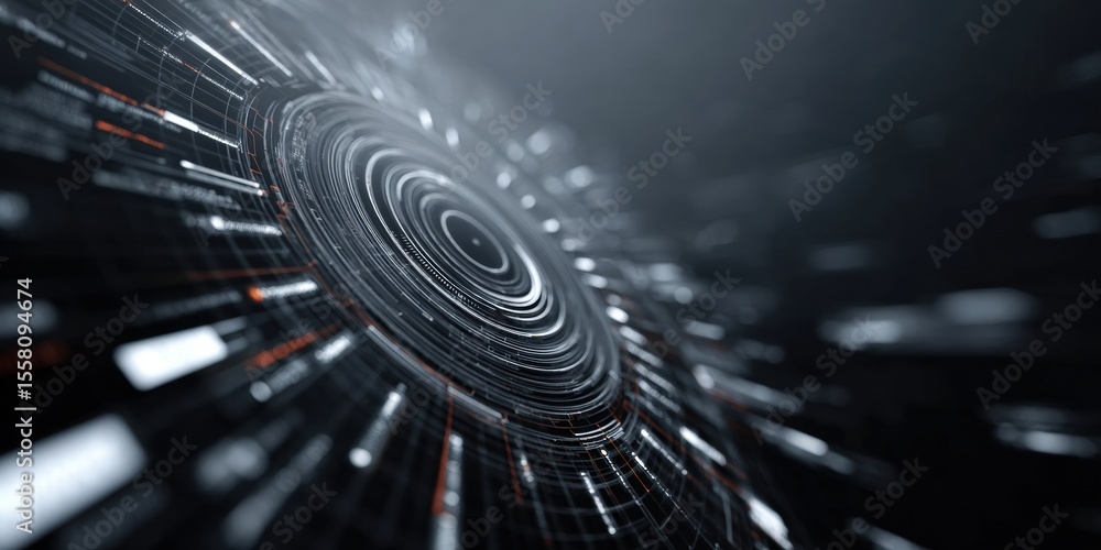 Poster Dynamic Health Code API Testing Display with Futuristic Digital Panels Visualizing Secure Software Architecture for Tech Industry Innovation