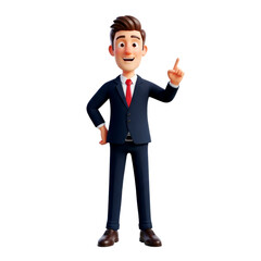 Obraz premium 3D Businessman: Ideas, Success, and Corporate Growth