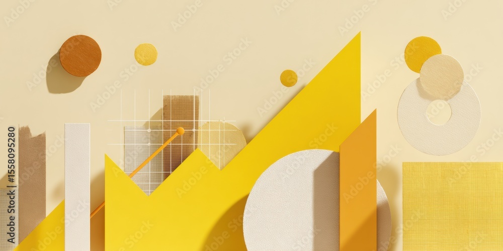 Aufkleber Abstract Share Slide with Upward Trend Lines and Dynamic Data Visualization for Business Growth and Digital Marketing Innovation