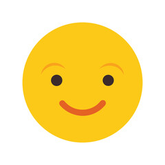 Fototapeta premium Flat color style and minimalist of a smiley face emoji one vector illustration