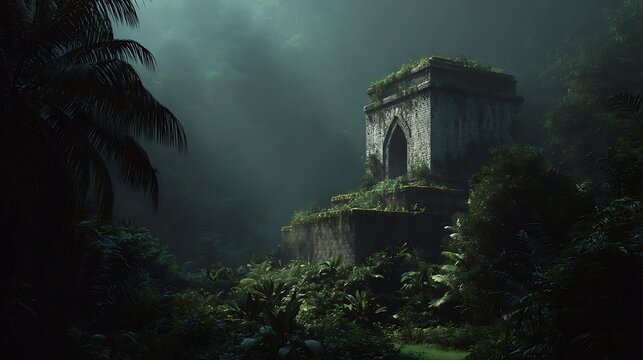 Ancient temple,lost jungle