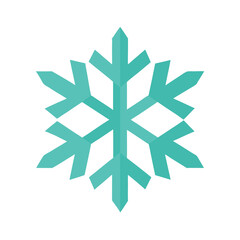 Fototapeta premium Flat color style and minimalist of a snowflake with vector illustration