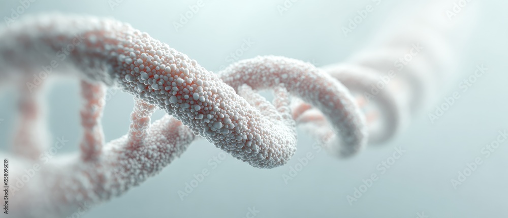 Poster Illuminated Digital DNA Helix with Glowing Nodes on Abstract Tech Network Background for Biotechnology Marketing and Advanced Genetic Engineering Concepts