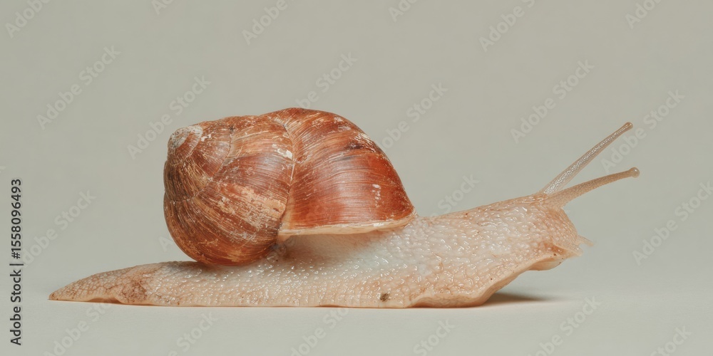 Aufkleber environmental awareness concept featuring endangered icon garden snail with smooth shell and extende