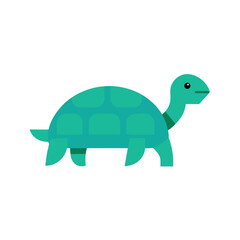 Obraz premium Flat color style and minimalist of a turtle walking vector illustration