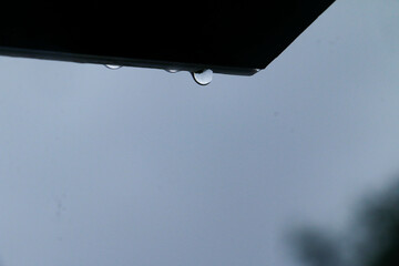 water droplets on the wall after rain