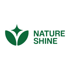 Fototapeta premium Nature Shine A Symbol of Natural Beauty and Radiance Green Logo Design for Environmentally Friendly Products and Services