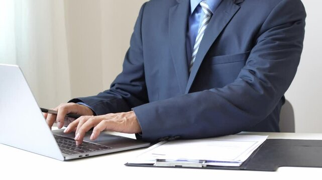 Business man employer holding resume hiring recruit looking cv resume to hire candidates, analyzing information before job interview. Recruitment concepts