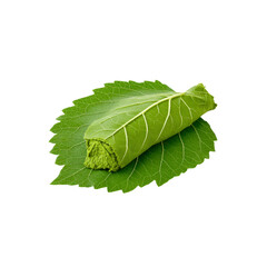 Obraz premium Matcha Green Tea Paste Wrapped in a Fresh Leaf