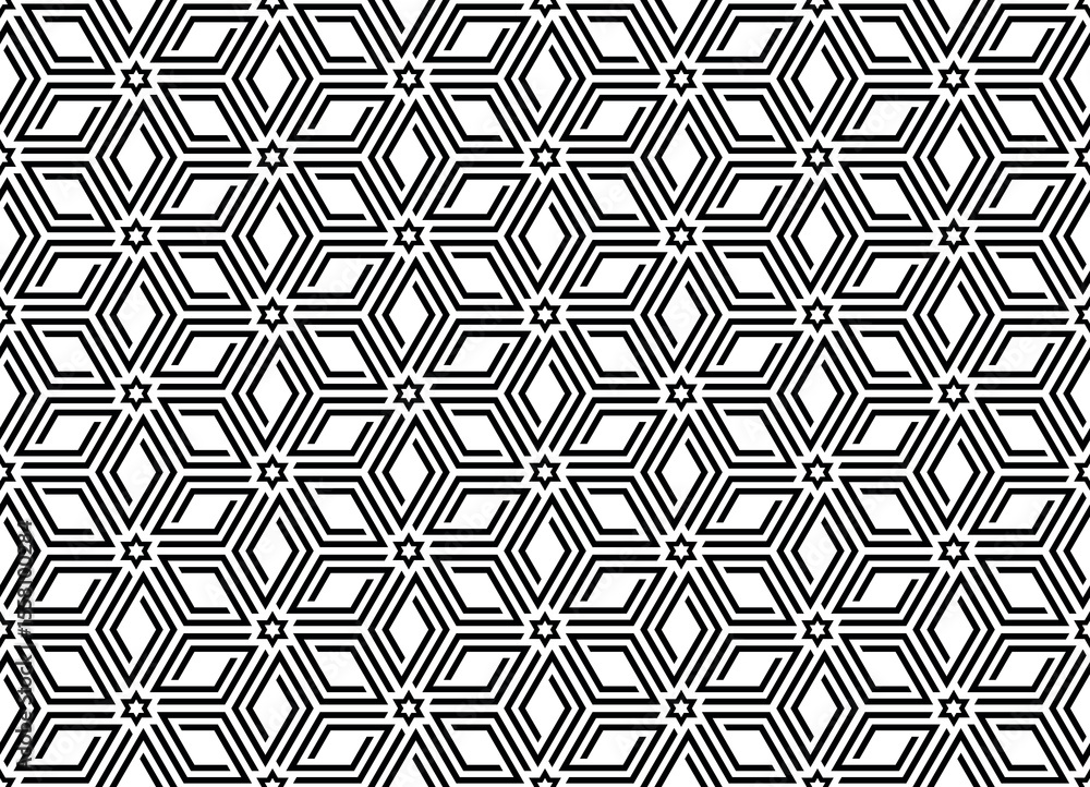 Aufkleber Abstract geometric pattern. A seamless vector background. White and black ornament. Graphic modern pattern. Simple lattice graphic design.