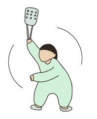 농사의 풍년을 상징하는 한국 민속놀이 일러스트