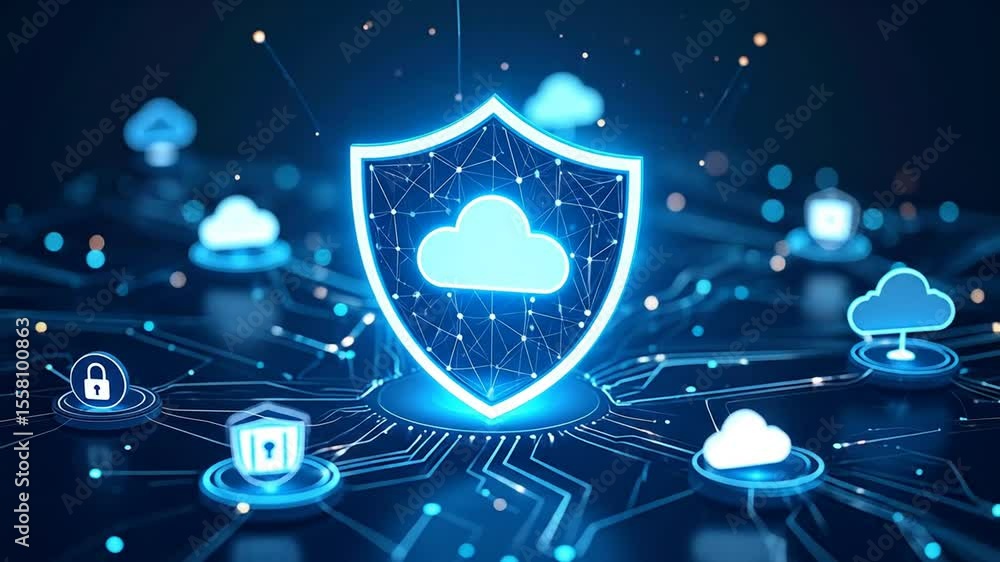Poster cloud security shield: protecting data in the digital age with advanced technology