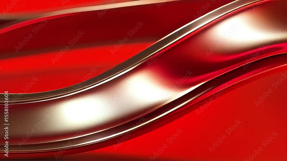 Poster dynamic red and gold abstract waves in motion