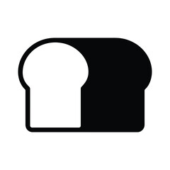 Half Eaten Slice of Bread Icon Graphic