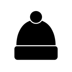Fototapeta premium Pom-pom beanie icon filled – symbol of warmth and winter fashion