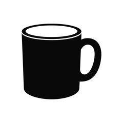 Simple Black Mug Icon Illustration