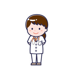 半袖医師／ななめ／女性 28