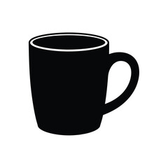 Simple Black Silhouette Mug Icon Graphic