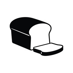 Loaf of Bread with a Slice Cut Off Black and White