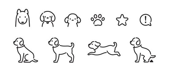 Naklejka premium dog training icons set