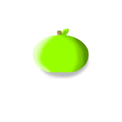 green apple on white background