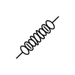 Simple outline drawing of a telephone cord or spring on white background