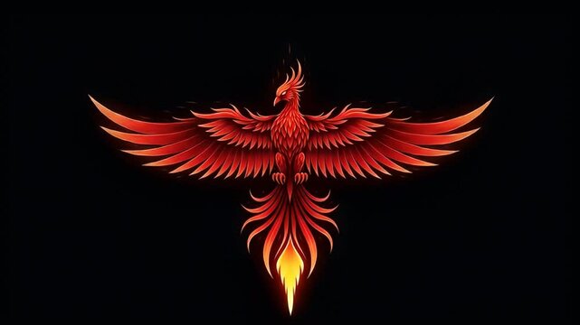 Phoenix Rising Mythical Fire Bird Rebirth Symbol