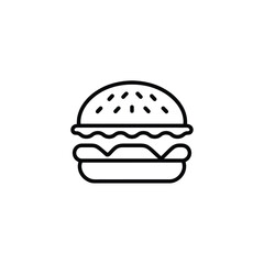 Simple Burger Icon Illustration A Clean and Modern Line Art Design