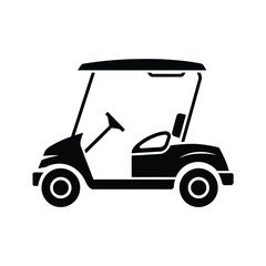 Golf Cart Icon Black Silhouette Illustration