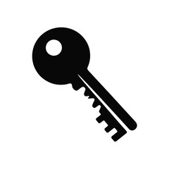 Simple Black Key Icon Illustration
