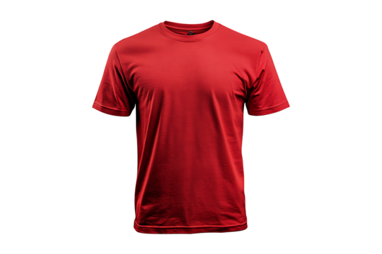 red shirt mockup isolated on transparent background
