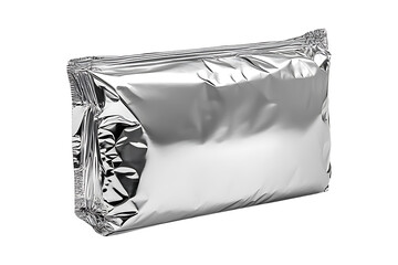 silver food package isolated on transparent background
