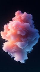 Ethereal pink and blue cloud against dark background
