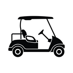 Black Silhouette Golf Cart Icon Illustration