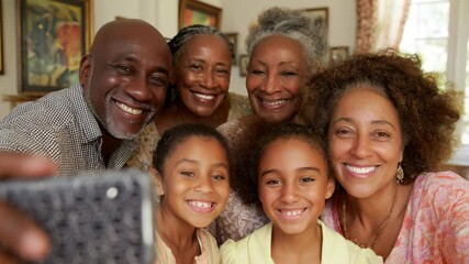 Multi generation family taking a selfie picture