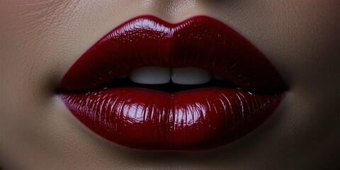 neon outline wine red lips with lipstick on black background.