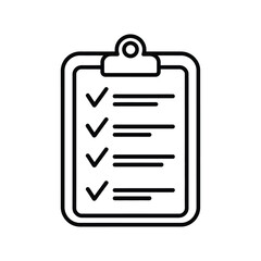 Checklist Clipboard Icon Line Art Graphic