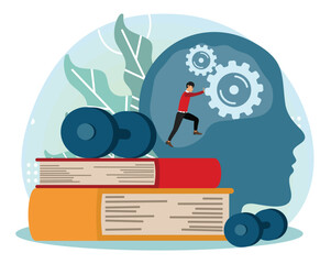Mind fitness concept. Mental and Physical Growth Through Fitness and Learning.