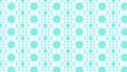 Soft Aqua Mandala Seamless Pattern