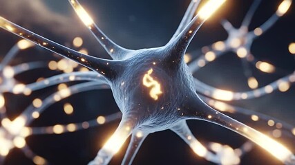 Detailed neuron network glowing activity complex neural connections scientific illustration