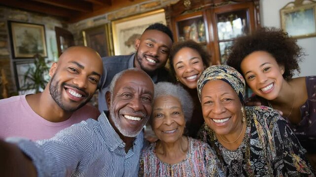 Multi generation family taking a selfie picture