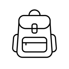 Classic backpack icon outline – symbol of travel, school, and utility