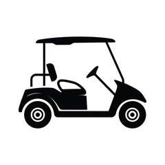 Black and White Golf Cart Icon Illustration