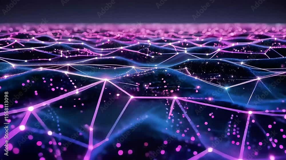 Aufkleber Abstract Network Flow Visualization in Motion