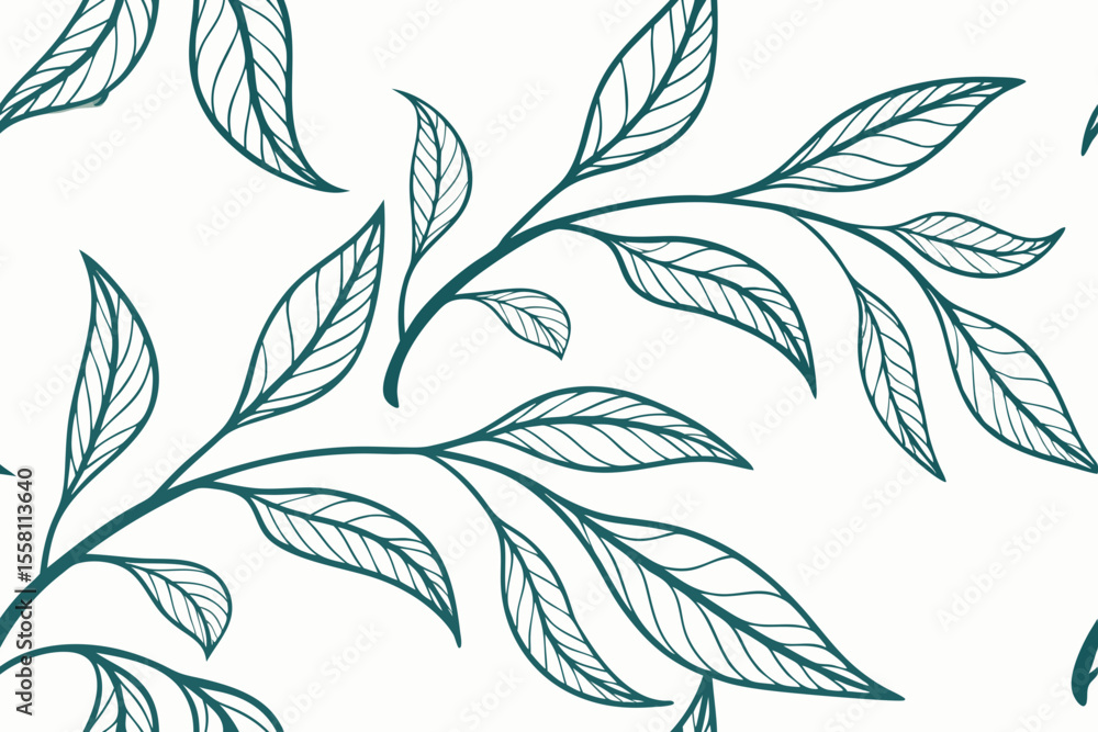 Poster elegant leafy branch pattern with transparency designed for seamless integration in various creative